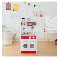 Teamson Kids Red Wooden Toy Kitchen for Little Chefs Play Kitchen TD-12385R