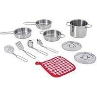 Teamson Kids Play Cooking Accessory Set Steel 11 pcs Frankfurt TK-M00001