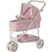 Olivia/'s Little World Pink Polka Dot Dolls Pram Stroller Pushchair For Baby Dolls Toy Pram With Multiposition Seat & Storage UK-OL-00009