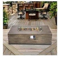 Peaktop HF48708AA-UK Firepit Outdoor Gas Fire Pit Concrete Style, with Cover HF48707AA-UK, Brown