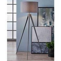 Teamson Home Romanza Tripod Standing Floor Lamp & Shade, Modern Lighting, Grey