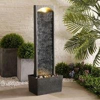 Peaktop Stone Finish Waterfall Fountain, Stone Grey, Poly Resin, RJ-19041-UK