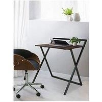 Versanora 34" Modern Wooden Folding Home Office Study Desk Brown/Black VNF-00094
