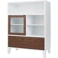 Teamson Home Tyler Wooden Bathroom Free Standing Storage Cabinet 33 cm x 66 cm x 86.8 cm With Drawer & Shelves 2 Tone White/Brown EHF-F0010