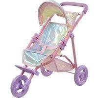 Olivia/'s Little World by Teamson Kids Magical Dreamland Baby Doll Pram Pushchair Jogging Stroller Toy with Storage for Dolls, Multicolour Iridescent OL-00016