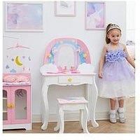 Fantasy Fields Kids Unicorn Vanity Set Dressing Table with Mirror & Stool