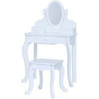 Fantasy Fields Kids Dressing Table Vanity Set, Mirror & Stool White TD-12851B