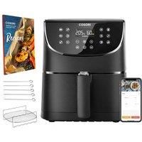 COSORI Smart WiFi Air Fryer 5.5L 100 Recipes, Chip Fryers for Home Use, Wifi & APP Control, Digital Touchscreen with 11 Cooking Presets ,Keep Warm, Preheat & Shake Remind,1700W