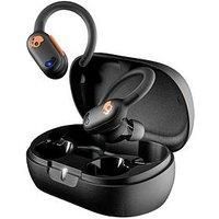 Skullcandy Push ANC Active In-Ear Wireless Earbuds, 58 Hr Battery, IP67 Waterproof, Wireless Charging, Microphone, Works with iPhone Android and Bluetooth Devices - True Black/Orange