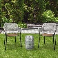 Teamson Home Outdoor Garden Decor 2 In 1 Solar Lantern LED Light & Table, Silver
