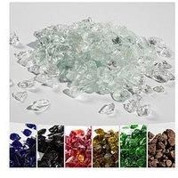 Teamson Home 4kg Clear Fire Glass, Mirrored Lava Rocks for Outdoor Gas Fire Pits