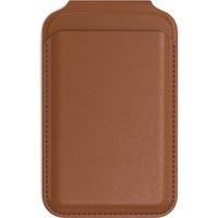 Satechi Magnetic Magsafe Wallet, Synthetic Material Double Flap Stand Card Holder, 4 Slots with Front NFC Pass-Through, Adjustable Phone Attachment for iPhone 16/15/14/13/12, Travel Accessory, Brown
