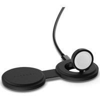 SATECHI OntheGo™ 2-in-1 Wireless Charger, Qi2 Portable Charger with 15W Fast Charging for iPhone and 5W for Apple Watch, Magnetic Travel Charging Station – Black
