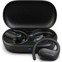JLab Open Sport Earbuds - Wireless Open Ear Headphones, Open-Ear Sports Earbuds with Earhooks, 26H Playtime Hook Over Ear Running Earphones, IP55 Sweat-Resistant Ear Buds, Bluetooth Multipoint, Black