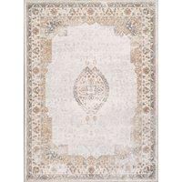 Livabliss Albany Machine Washable Rug - Vintage Area Rugs Living Room, Large Rug 200x275 cm - Traditional Boho Style, Dining Room, Kitchen, Outdoor, Hallway - Cream, Brown, Grey