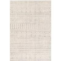 Livabliss Nuoro Geometric Rug - Scandi Area Rugs Living Room 200x275 cm, Dining, Kitchen - Neutral, Abstract Patterned Rugs, Boho Style, Easy Care Pile - Large Rug, Grey and White