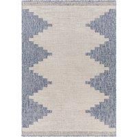 Livabliss Lagada Indoor Outdoor Rug - Large Boho Rugs for Living Room 200x275 cm Dining, Kitchen Carpet, Patterned Neutral and Coloured Rugs, Waterproof, Stain Durable - Navy, Cream, Grey