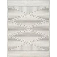 MITSUKO In- & Outdoor 3D High & Low Pile Textured Area Rug