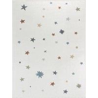 Livabliss Stars Washable Kids Rug - Childrens Rugs for Bedroom 160x160 cm, Machine Washable Animal Rug for Girls & Boys Bedroom, Playroom and Nursery Rugs - Girl, Boy, Baby, Kids Carpet, Cream