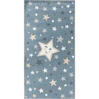 Livabliss Stars Washable Kids Rug - Childrens Rugs for Bedroom 140x200 cm, Machine Washable Animal Rug for Girls and Boys Bedroom,Playroom and Nursery Rugs - Girl, Boy, Baby, Kids Carpet,Blue and Grey