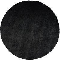Livabliss Shaggy Rug Shaggy Rug - Modern Berber Rug Living Room 120x120 cm, Soft Shaggy Rugs for Bedroom - Neutral Boho Fluffy Rug, Easy Care Plush Thick Pile - Round Rug, Black Rug