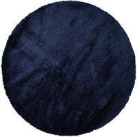 Livabliss Shaggy Rug Shaggy Rug - Modern Berber Rug Living Room 160x160 cm, Soft Shaggy Rugs for Bedroom - Neutral Boho Fluffy Rug, Easy Care Plush Thick Pile - Round Rug, Navy Blue Rug