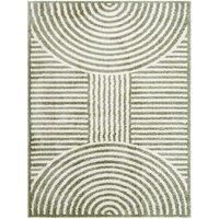 Livabliss Kakuma Shaggy Rug - Modern Berber Rugs Living Room, Large 140x200 cm, Soft Shaggy Rugs for Bedroom - Neutral Boho Fluffy Rug, Easy Care Plush Thick Pile - Light Beige, Grass Green