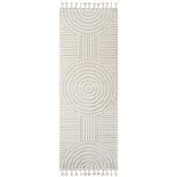 Livabliss Jakarta Geometric Rug - Scandi Area Rugs Living Room 140x200 cm, Dining, Kitchen - Neutral, Abstract Patterned Rugs, Boho Style, Easy Care Pile - Large Rug, Cream and Ivory