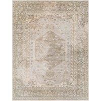 Livabliss Dukan Machine Washable Rug - Vintage Area Rugs Living Room, Large Rug 140x200 cm - Traditional Boho Style, Dining Room, Kitchen, Outdoor, Hallway - Beige, Ivory and Light Grey