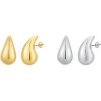 Large Drop Earrings In Gold Or Silver