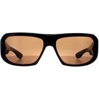 Dita Sunglasses Superflight DTS133-61-01 Black Yellow Gold Dark Brown