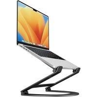 Twelve South Curve Flex | Ergonomic Height & Angle Adjustable Aluminum Laptop/MacBook Stand/Riser, fits 10"-17", folds flat for portability -travel pouch included, matte black