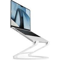 Twelve South Curve Flex | Ergonomic Height & Angle Adjustable Aluminum Laptop/MacBook Stand/Riser, fits 10"-17", folds flat for portability -travel pouch included, matte white