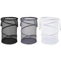 Collapsible Spiral Mesh Laundry Basket - 3 Colours