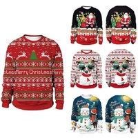 Printed Christmas Sweater - 4 Design Options - Black