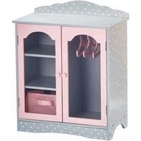 Grey Doll Closet Wardrobe by Olivia's World Wooden Baby Furniture Toy TD-0210A