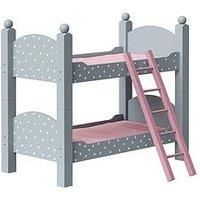 Olivia's Little World 18" Wooden Dolls Bunk Bed Grey | Doll Furniture TD-0095AG