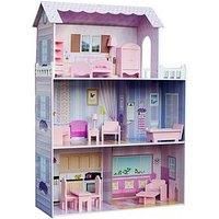 Olivia's Little World Kids Pink Wooden Doll House & Furniture Toy KYD-10922A