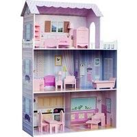 Olivia's Little World Kids Pink Wooden Doll House & Furniture Toy KYD-10922A