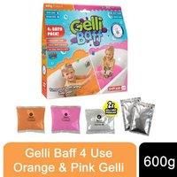 Gelli Baff Orange & Pink, 4 Bath Value Pack from Zimpli Kids, 2 x Free Crackle Baff, Turns water into thick, colourful goo, Children/'s Sensory and Bath Toy Gift