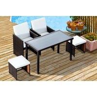 5Pc Rattan Garden Set - Black & Brown