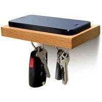 ilovehandles Plank Floating Wood Shelf with a Magnetic Underside for Phone/Keys