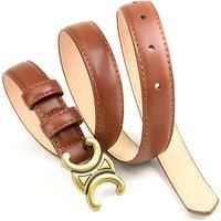 Women'S Celine Inspired Faux Leather Belt - 4 Colours - Brown