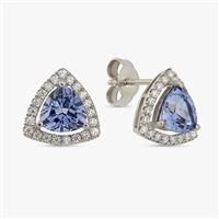 Revere Tanzanite And Cubic Zirconia Stud Earrings