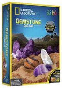 National Geographic Gemstone Dig Kit - Fascinating Gem Excavation Kits for Kids with Authentic Amethyst, Quartz and Tiger/'s Eye | STEM Educational Science Kits Gifts for 8+ Year Old Boys and Girls