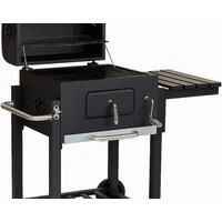 Charcoal Bbq Grill With Thermometer And Convenient Prep Space