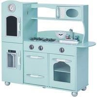 Teamson Kids Mint Wooden Toy Kitchen with Fridge Freezer and Oven TD-11414M