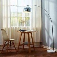 Versanora Arquer Arc Floor Lamp Reading Marble Base, Polished Chrome 170cm