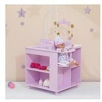 Pink Doll Changing Bed Storage by Olivia's World Wooden Furniture Toy TD0203AP