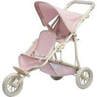 Olivia's Little World Double Twin Baby Doll Stroller Pushchair Pink OL-00004